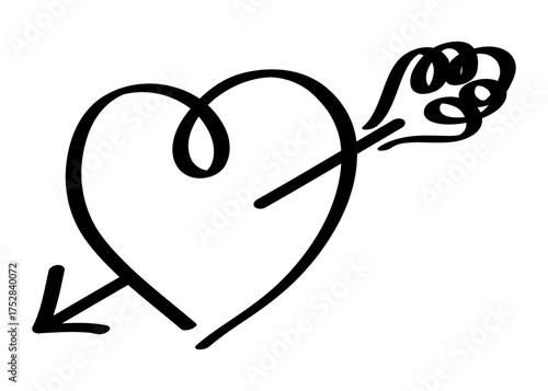 矢に射抜かれたハートのアイコン