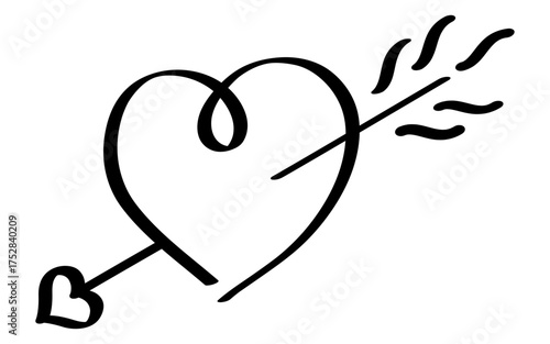 矢に射抜かれたハートのアイコン