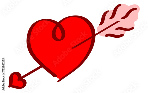 矢に射抜かれたハートのアイコン