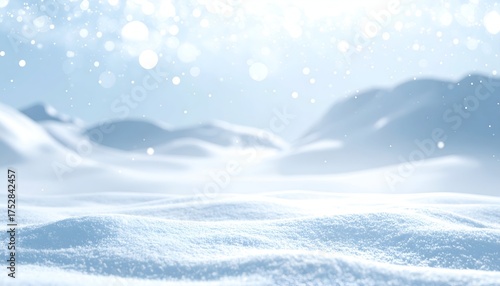 Wallpaper Mural Serene snowy landscape with soft snow covering hills, gentle snowfall creating a tranquil atmosphere Torontodigital.ca