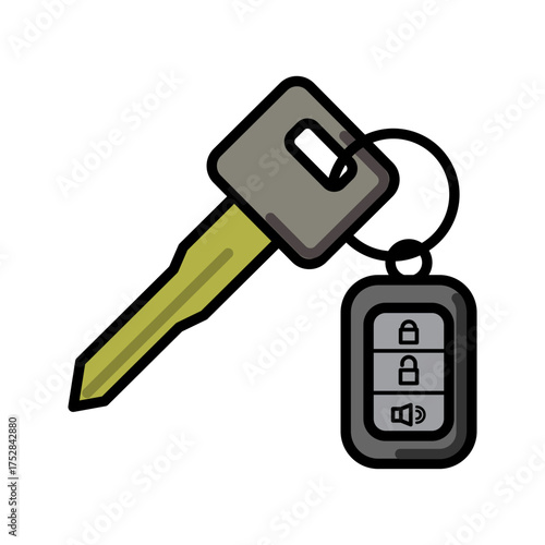 Car key colors icon on white  background