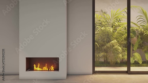 3d video rendering footage contemporary interior modern design. Stylish interior house movie clip