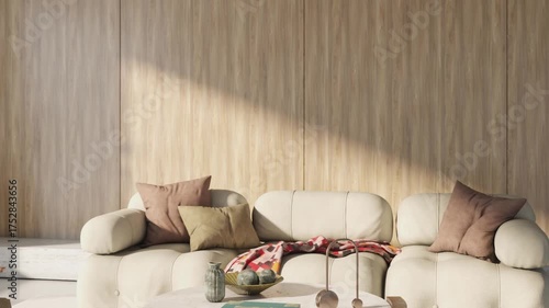 3d video rendering footage contemporary interior modern design. Stylish interior house movie clip