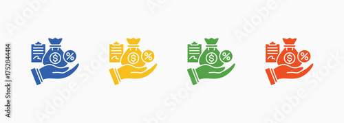 House Icon Set Color Multiple Style Collection