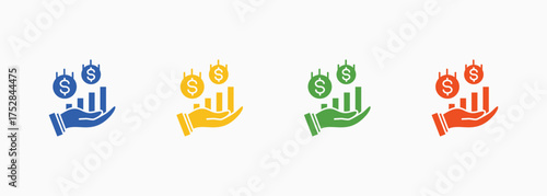 Report Icon Set Color Multiple Style Collection