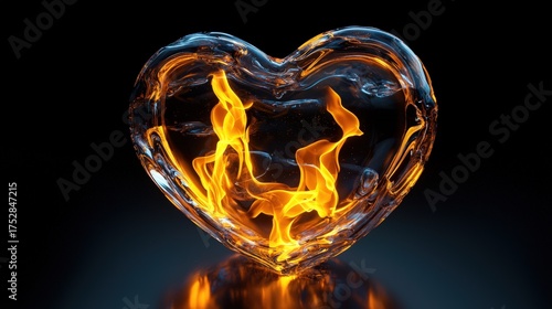 Fiery Heart - A Symbol of Passion and Intense Emotion.