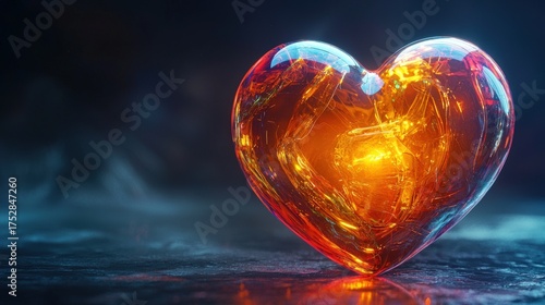 Glowing Heart of Amber - A Symbol of Love and Warmth.