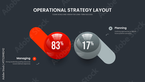 Colorful Introduction Two Option Chart Frame Template. Marketing Launch Slide Layout Vector Illustration. Service Profile 2 Step Graph Slideshow Design.