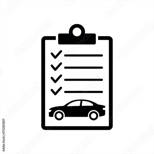 Car inspection checklist clipboard icon for automotive service and repair planning