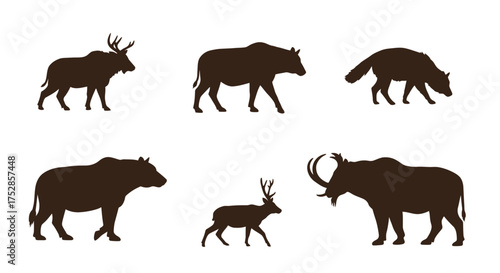 wild animals silhouettes