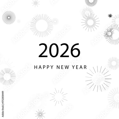 Happy New Year 2026 Graphic Minimalist Festive Celebration Design