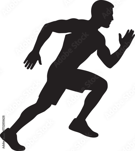 Jump Lunge Switch Fitness Pose Silhouette | Athletic Workout Vector | Dynamic Exercise Illustration