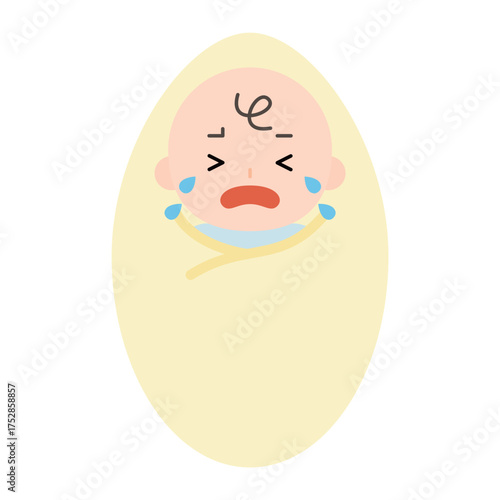大声で泣く赤ちゃんのイラスト