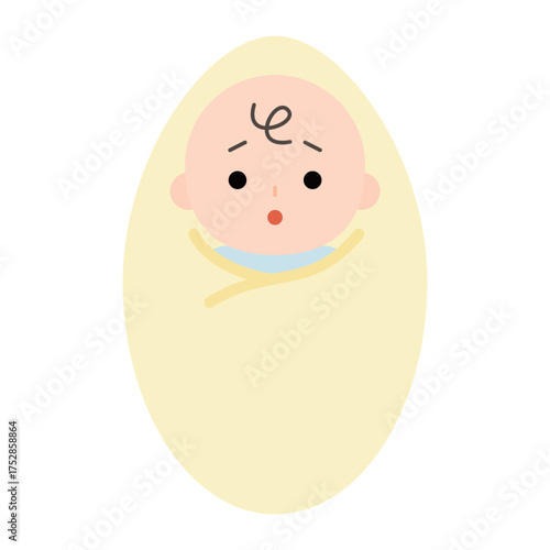 疑問を抱く赤ちゃんのイラスト