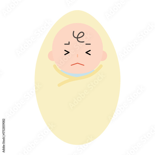 泣き出しそうな赤ちゃんのイラスト