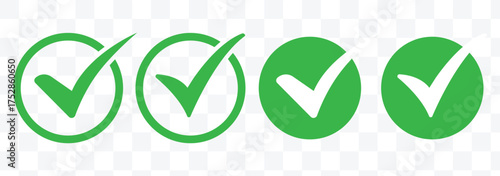 green tick mark icon on transparent background. Digital hand drawing check mark vector set. modern green check mark, check mark icon, tick mark, verified symbol, approved, success icon, correct sign. 