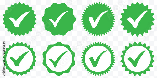 Tick mark with checkbox icon. green checkmark sign for app, ui, website. vector illustration on transparent background. Green checkmark, green tick, check mark icon button set. Modern Green Tick.