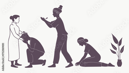 Women Receiving and Providing Holistic Wellness, Traditional Care, and Mindful Self-Care Rituals