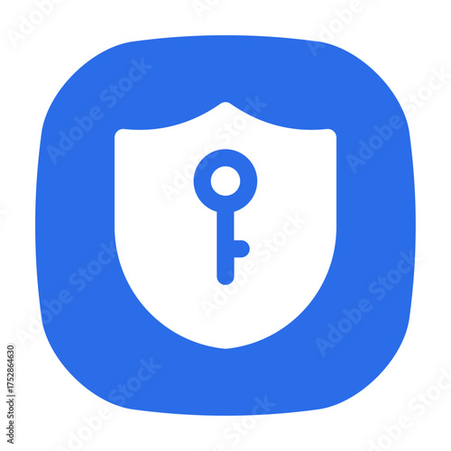shield with key symbol for protection UI icon.