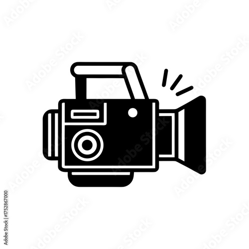 Illustration of a vintage camera icon silhouette