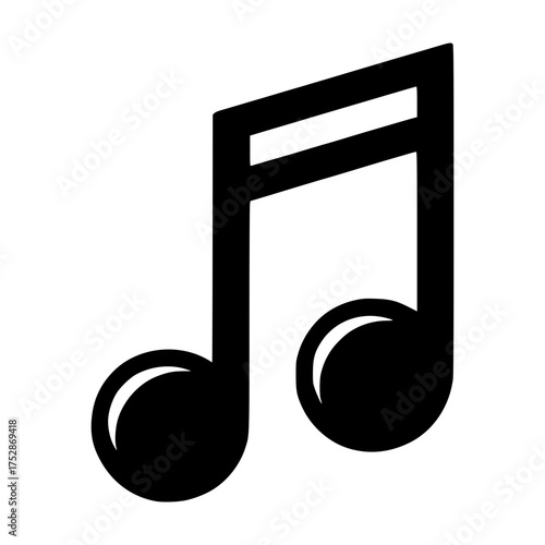 Musical Note Icon: A sleek and minimalist design of a musical note, the universal symbol of music, resonating with rhythm, harmony, and the essence of melody.