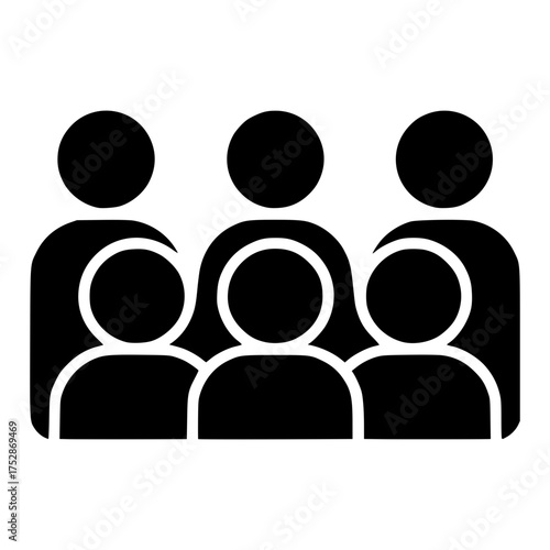 **Diverse Community Silhouette**: A simplified yet powerful black silhouette portrays a united group, symbolizing unity and inclusion. It conveys the message of togetherness, representation.