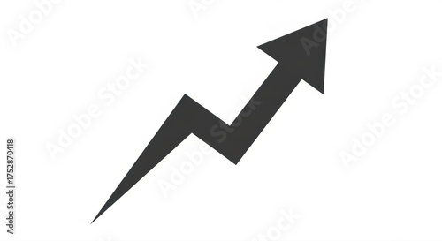 Free Download A stylized black arrow with a zigzag pattern pointing upwards on a white background design element - GFXLoad