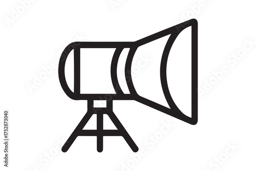 searchlight. Element of job lighting icon for mobile concept and web apps. one line Icon drawing with white background