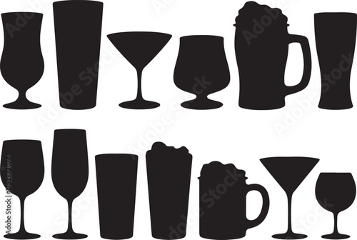 Various Drink Glass Silhouettes