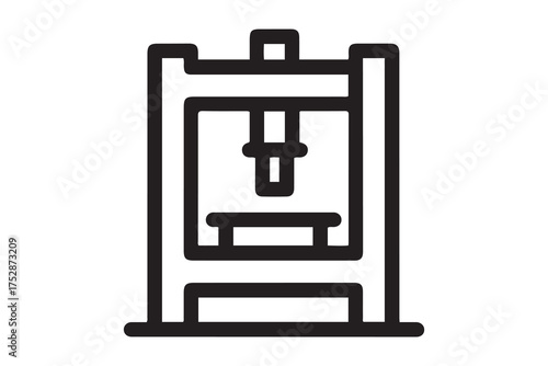 power press icon. Element of production icon for mobile concept and web apps. one line Icon drawing with white background