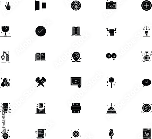 Collection of diverse vector icons representing various concepts and functionalities