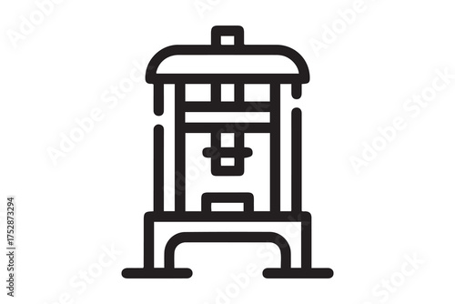 power press icon. Element of production icon for mobile concept and web apps. one line Icon drawing with white background