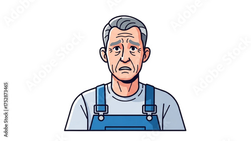 Portrait of a concerned elderly man with a sorrowful and worried facial expression