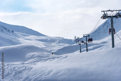 Winter panorama of Gudauri ski resort, Georgia