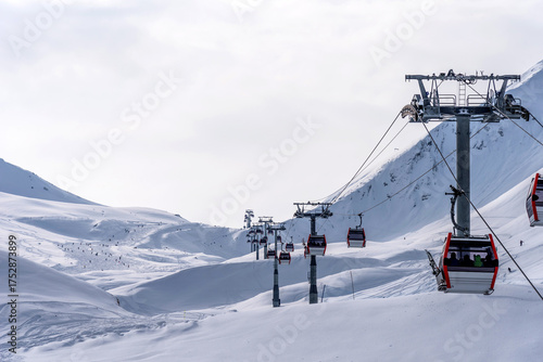 Winter panorama of Gudauri ski resort, Georgia