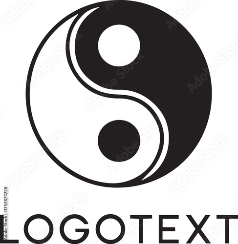 Yin and yang symbol isolated on white background representing balance and harmony
