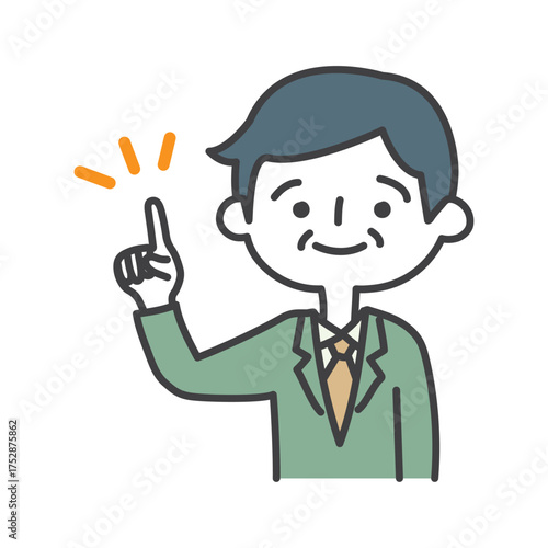 指さし説明するシニアビジネスマン
