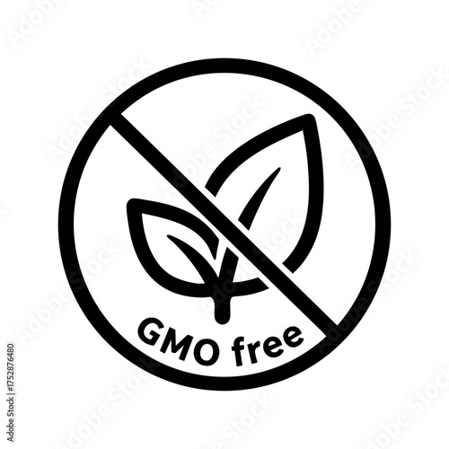 GMO Free Non-GMO Food Stamp Engraving Vector Illustration