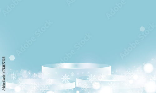 Podium shape for show cosmetic product display for christmas day or new years Typographical Christmas color background