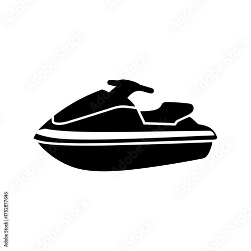 Dynamic jet ski silhouette capturing thrilling water sports adventure and recreational activity