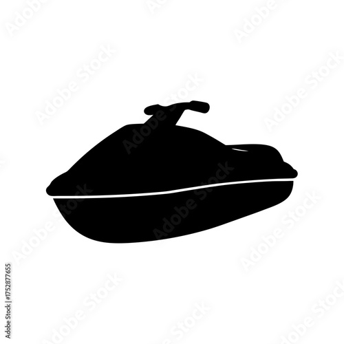 Dynamic jet ski silhouette for water sports and recreation theme design projects