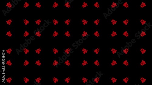  沢山のドットがパターンで動くサイバー背景アニメーション（赤）