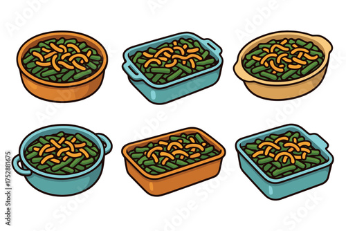 Festive mailbox designs for holiday greetings and letters. Set of 6 vector illustration