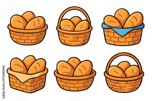 Fun karaoke party setup with colorful microphones and trophy. Set of 6 vector illustration