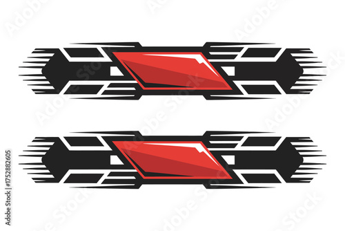 Car Stickers and Racing Stripes Vector Template Collection – Sporty Vehicle Body Decals for Auto Modification, Custom Wraps, Tuning Graphics, and High-Speed Design Projects