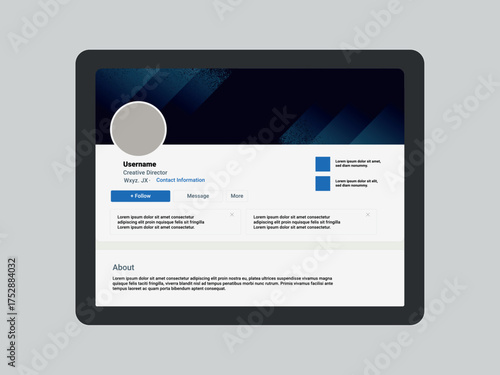 Linkedin flat design mockup template, profile page mockup presentation