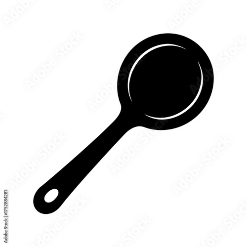 Simple silhouette of a ladle kitchen utensil tool for serving soups stews and liquids