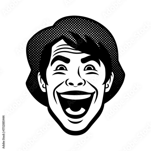 funny meme face retro comic book style vector art illustration