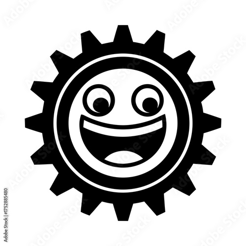 funny meme face steampunk gear style vector art  illustration