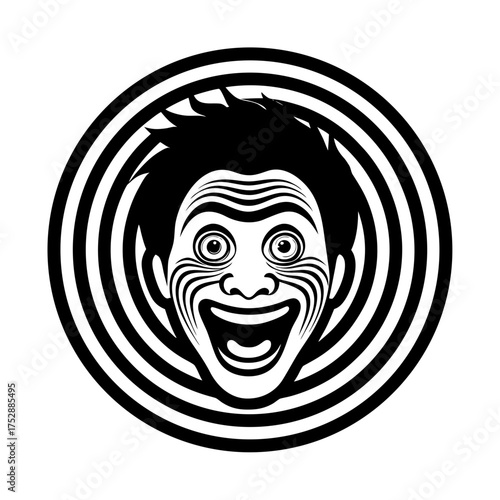 funny meme face surreal trippy style vector art illustration
